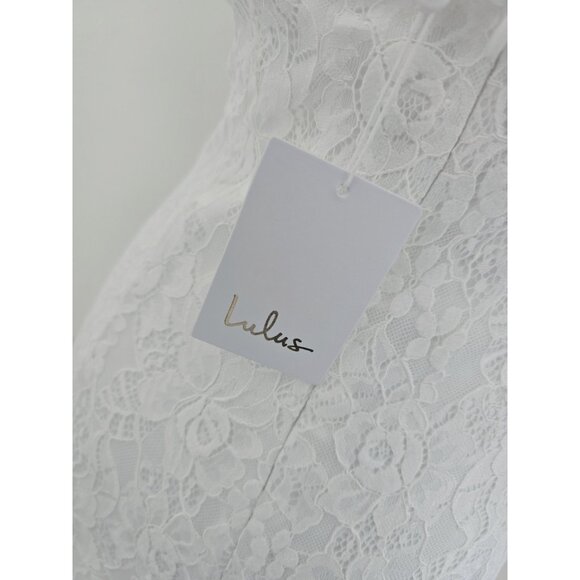 Lulus Wedding Bridal Gorgeous Love White Lace Strapless Mermaid Maxi Dress XL - Picture 8 of 9